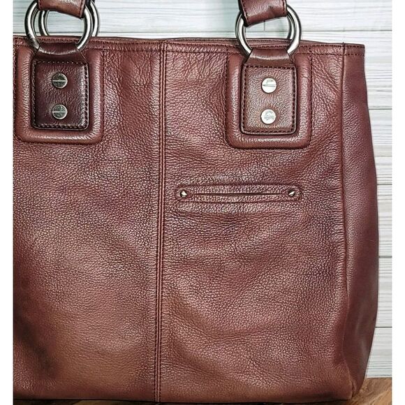 B Makowsky Leather Hobo Tote Large Brown Shoulder Bag Purse Weekender - Picture 13 of 16